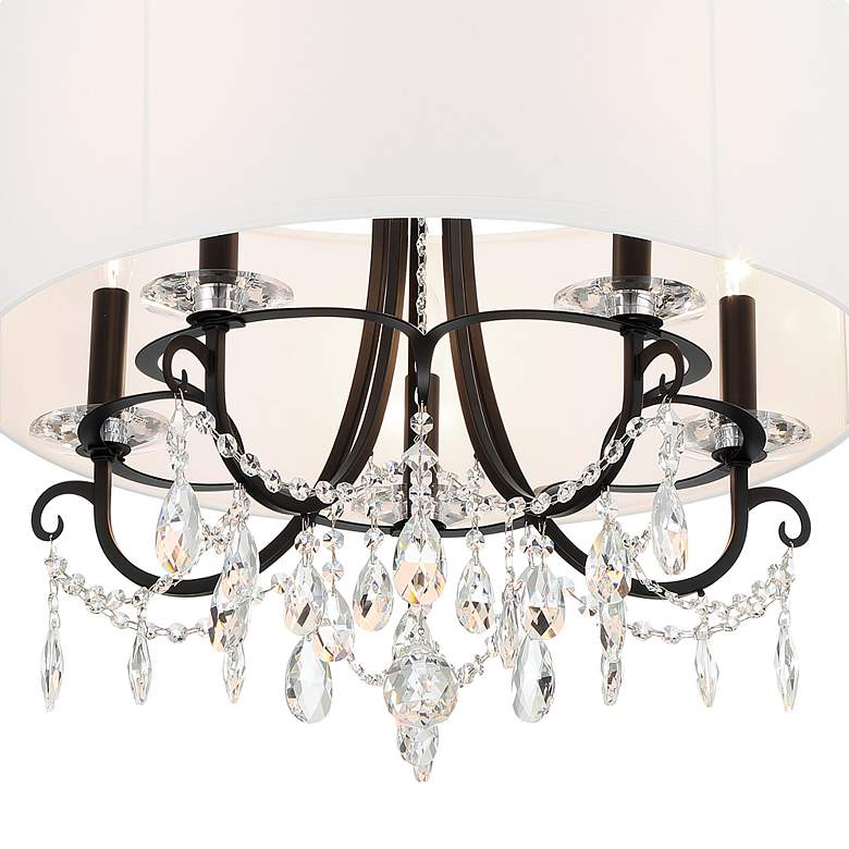 Image 7 Othello 24" Wide Matte Black Crystal 5-Light Chandelier more views