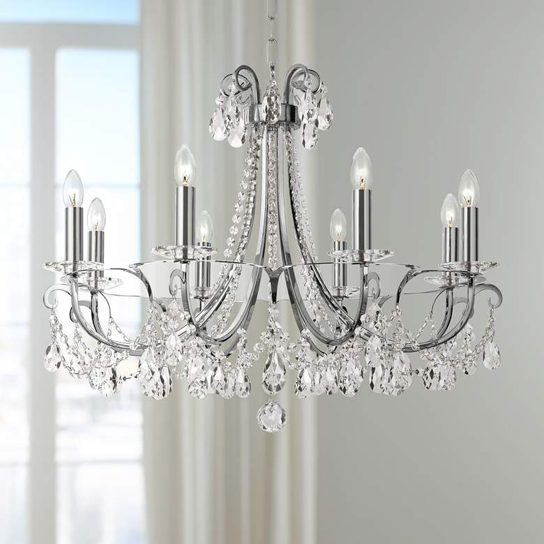 Image 1 Othello 31 inch Wide Polished Chrome 8-Light Crystal Chandelier
