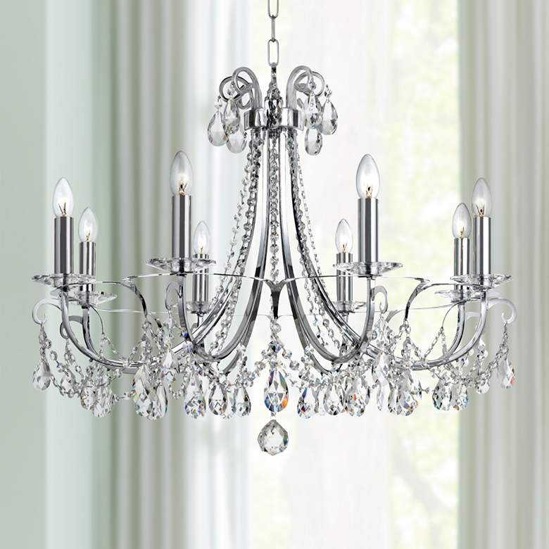 Image 1 Othello 31"W 8-Light Swarovski Spectra Crystal Chandelier