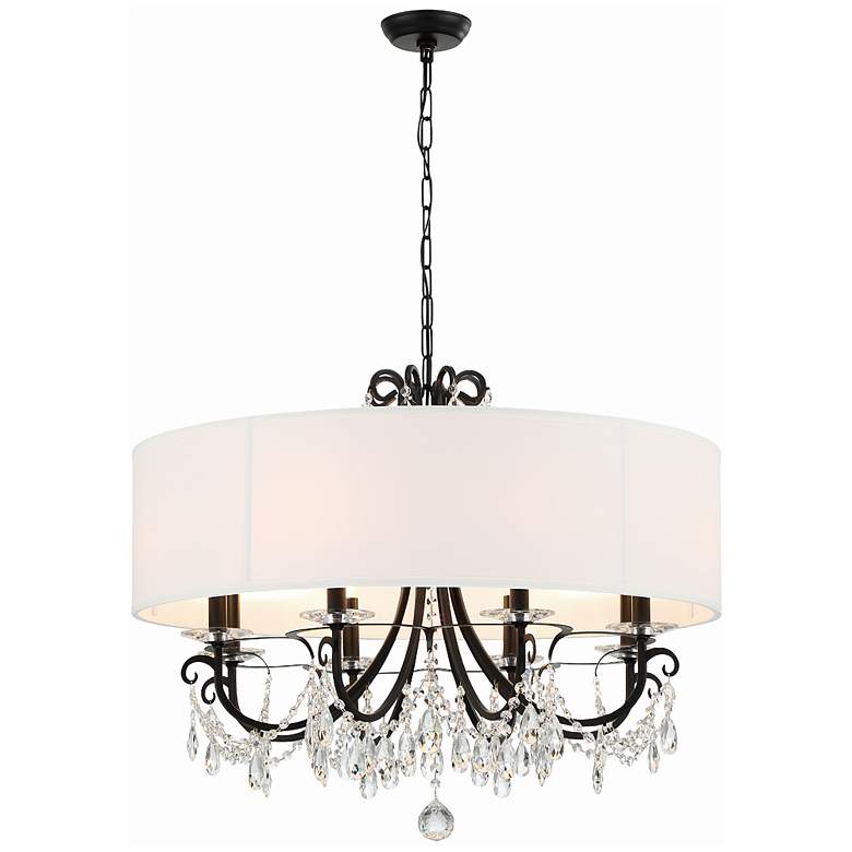 Image 3 Othello 32" Wide Matte Black Crystal 8-Light Chandelier