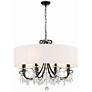 3_Othello 32" Wide Matte Black Crystal 8-Light Chandelier