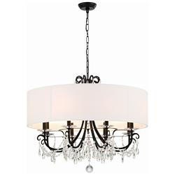 Othello 32" Wide Matte Black Crystal 8-Light Chandelier