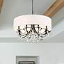 2_Othello 32" Wide Matte Black Crystal 8-Light Chandelier