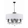 4_Othello 32" Wide Matte Black Crystal 8-Light Chandelier more views