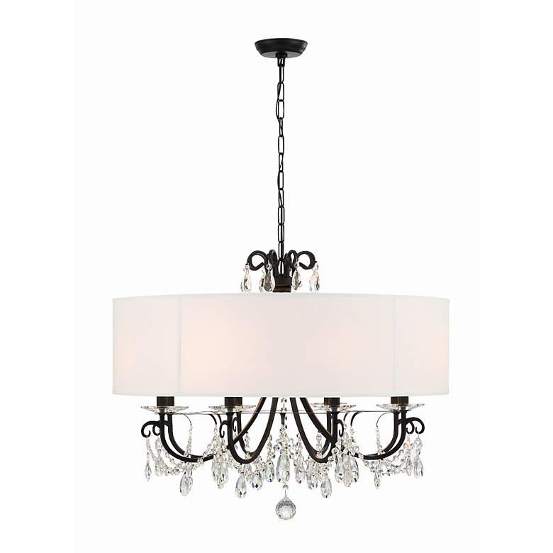 Image 5 Othello 32" Wide Matte Black Crystal 8-Light Chandelier more views