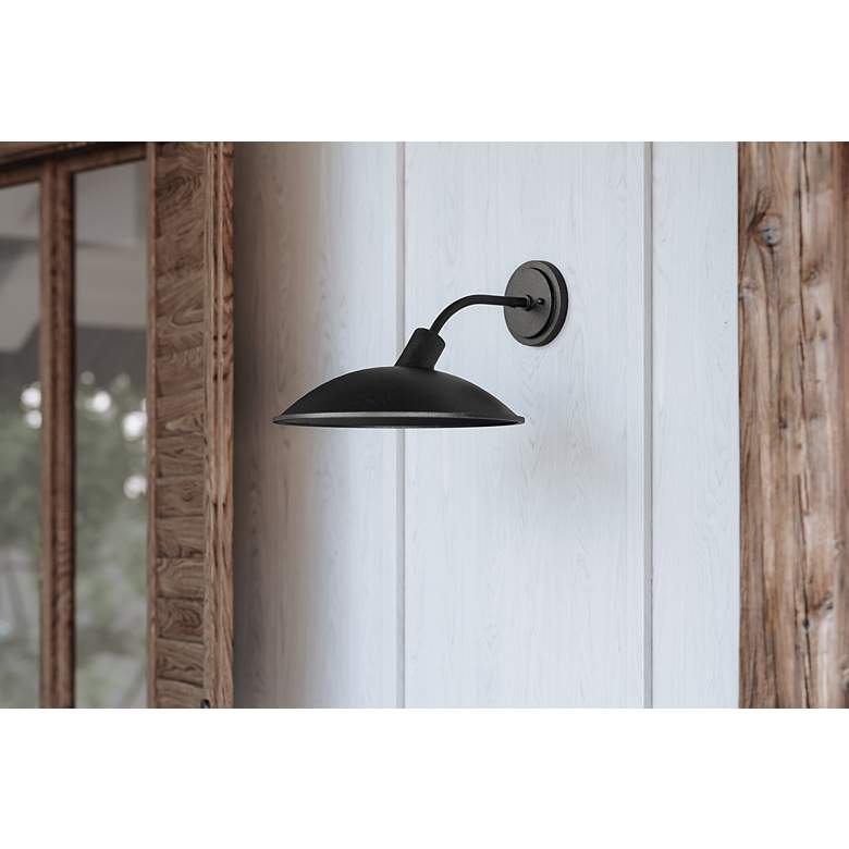 Image 3 Otis 10 3/4" High Textured Black Marine Grade Outdoor Wall Light more views