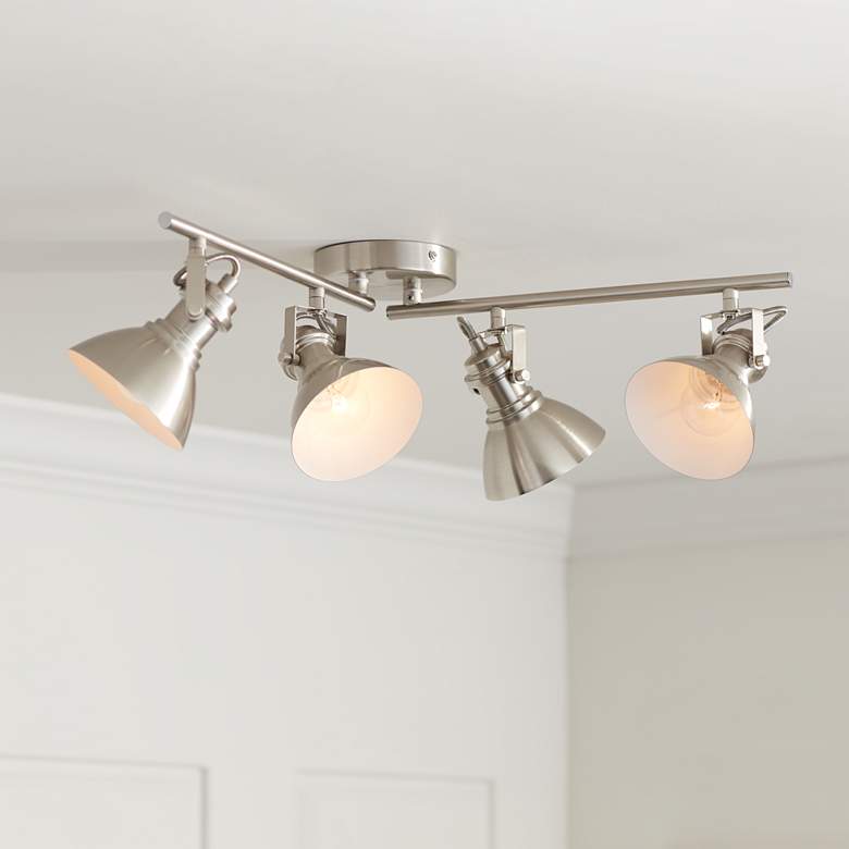 Image 1 Otis 4-Light Bushed Nickel Metal Track Fixture