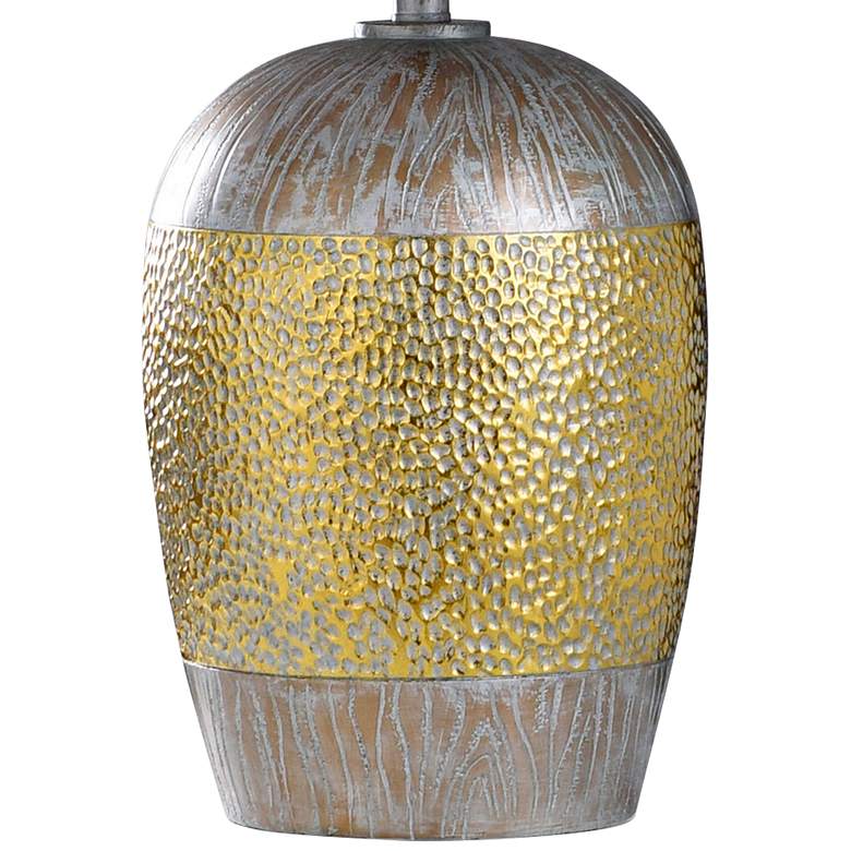Image 3 Ottey 30" Dimpled Satin Brass and Nickel Urn Table Lamp more views