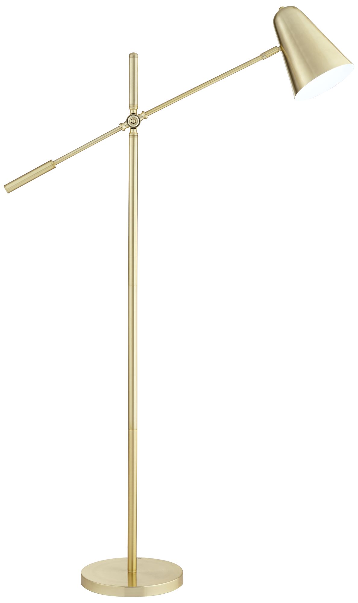 OttLite Archer Satin Brass LED Pharmacy Task Floor Lamp