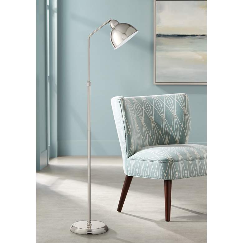 Image 1 OttLite Covington Brushed Nickel Adjustable LED Floor Lamp