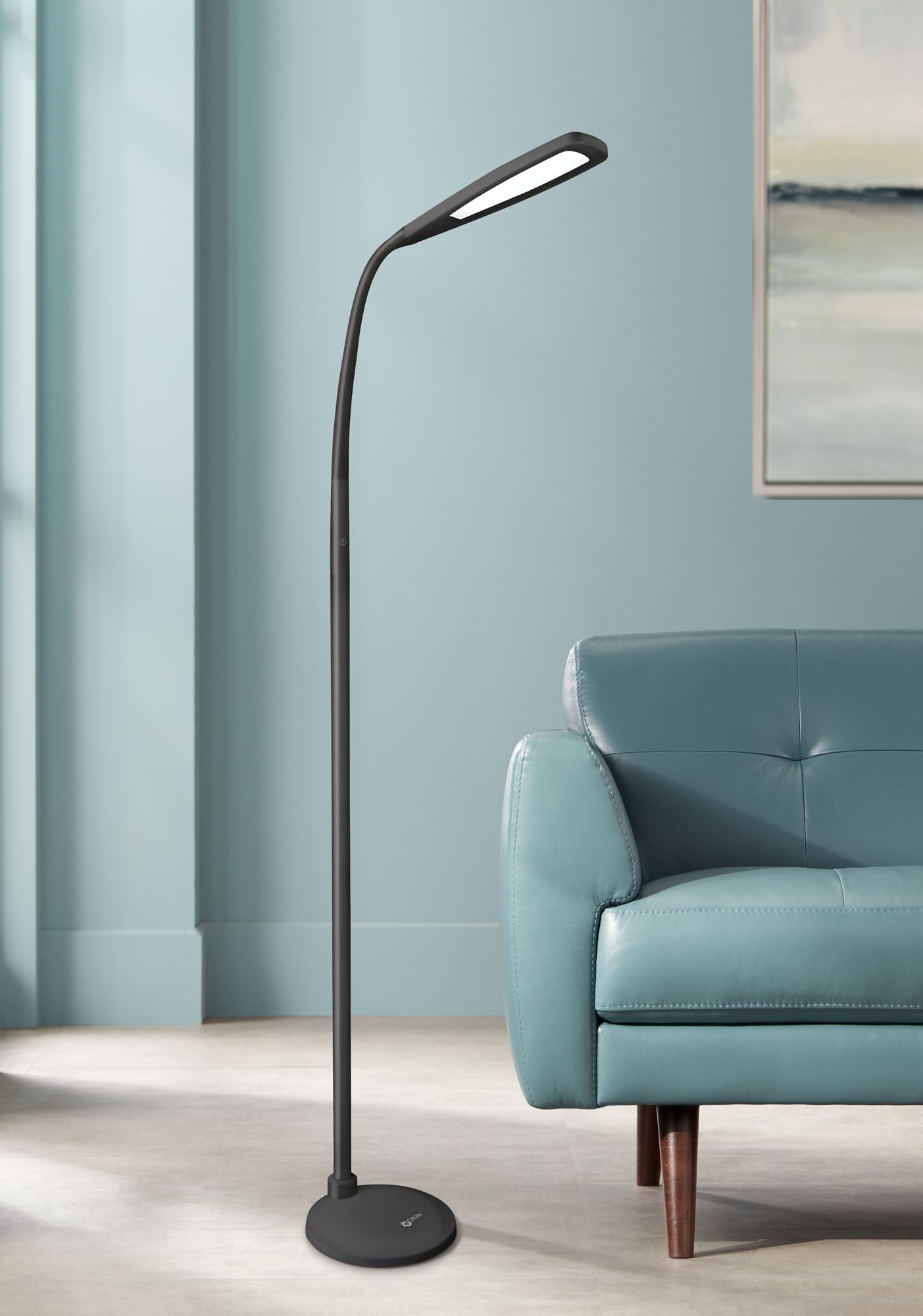 OttLite Felix Adjustable Height LED Gooseneck Task Floor Lamp in