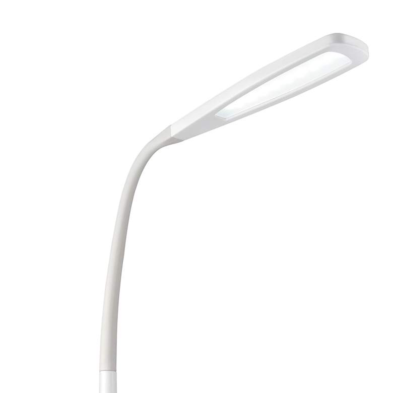 Image 3 OttLite Felix Adjustable Height White Finish Gooseneck Arm LED Floor Lamp more views
