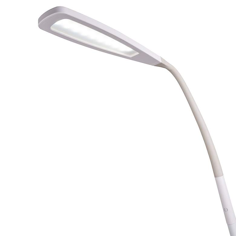 Image 4 OttLite Felix Adjustable Height White Finish Gooseneck Arm LED Floor Lamp more views