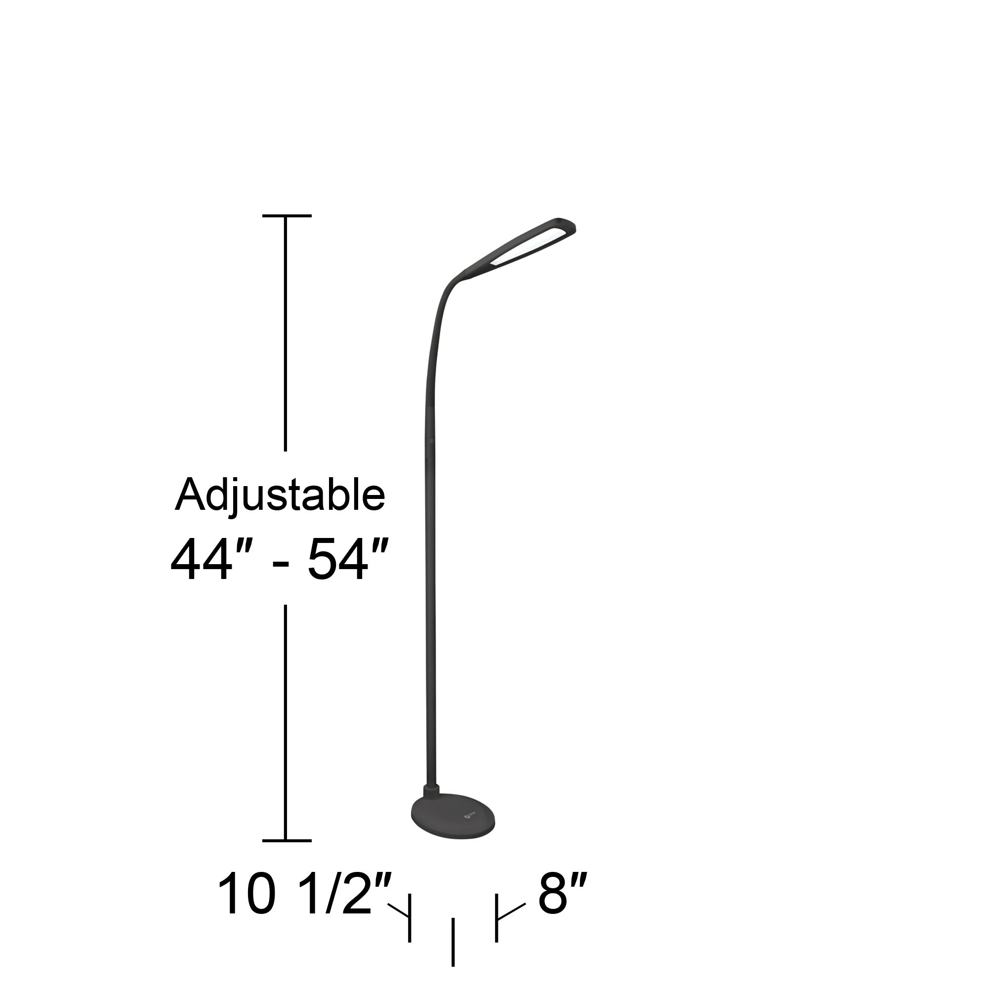 ottlite felix led gooseneck task floor lamp black