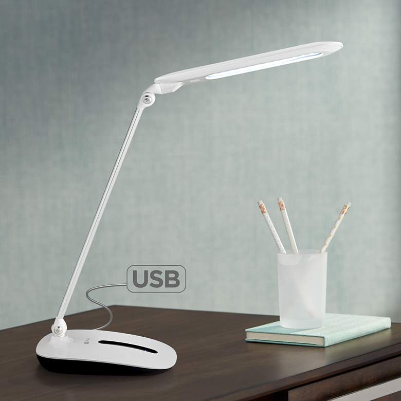 Image 1 OttLite Milo LED Desk Lamp with Sliding Dimmer and USB Port