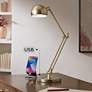 OttLite Refine 24" Brass Touch Control LED USB Adjustable Desk Lamp in scene