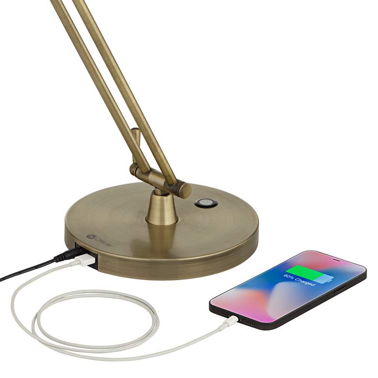 Image 5 OttLite Refine 24 inch Brass Touch Control LED USB Adjustable Desk Lamp more views