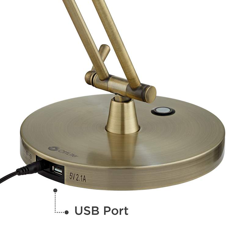Image 6 OttLite Refine 24 inch Brass Touch Control LED USB Adjustable Desk Lamp more views