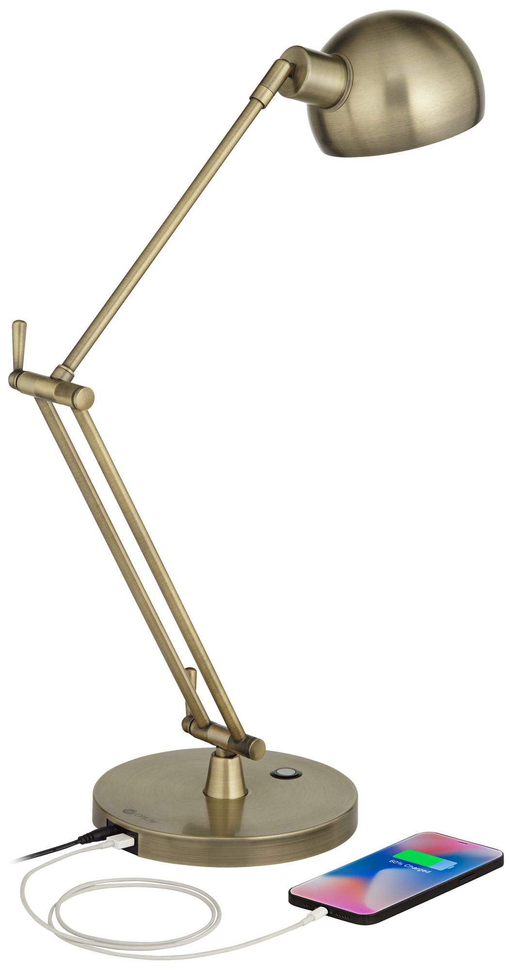 ottlite refine led antique brass desk lamp