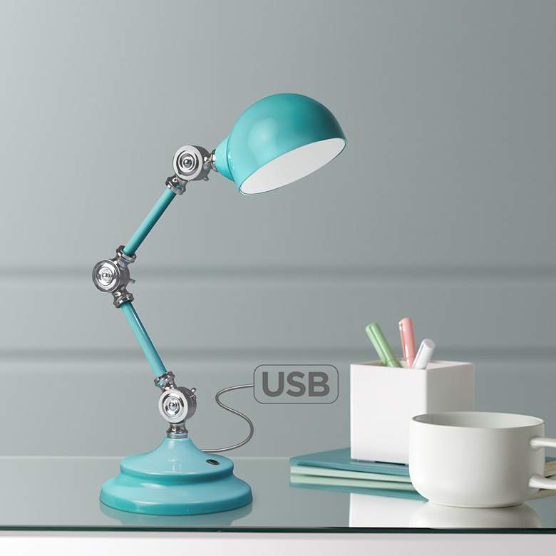 Image 1 OttLite Revive LED Desk Lamp with USB Port Turquoise