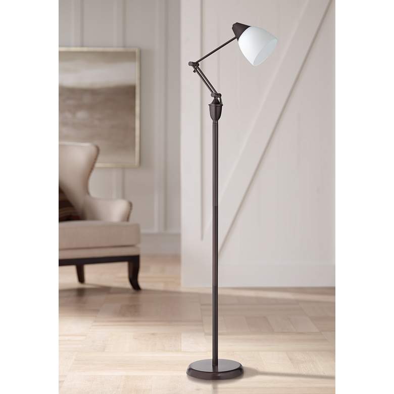 Image 1 OttLite Webster Oil-Rubbed Bronze Adjustable Task Floor Lamp