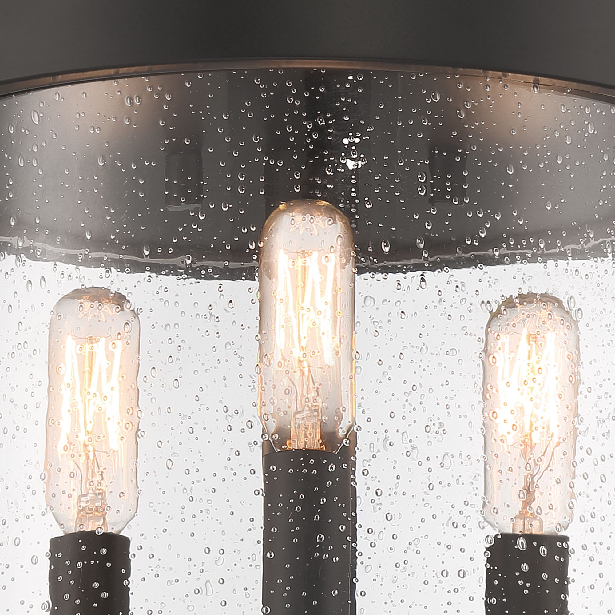 Thumbnail3 of Otto 10 in. 3-Light Matte Black Modern Outdoor Flush Mount with Glass Shade more views