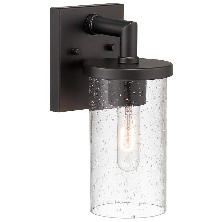 Image 3 Otto 11.5 in. 1-Light Matte Black Modern Outdoor Wall Lantern with Glass more views
