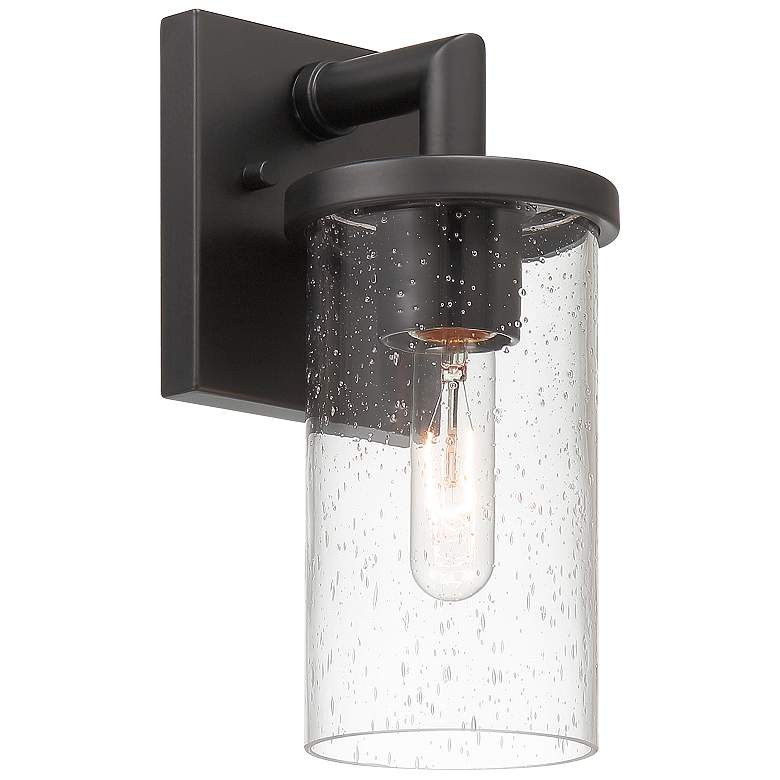 Image 6 Otto 11.5 in. 1-Light Matte Black Modern Outdoor Wall Lantern with Glass more views