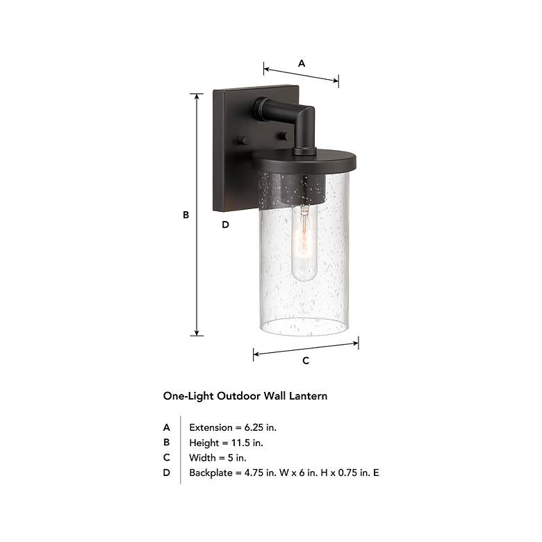 Image 7 Otto 11.5 in. 1-Light Matte Black Modern Outdoor Wall Lantern with Glass more views