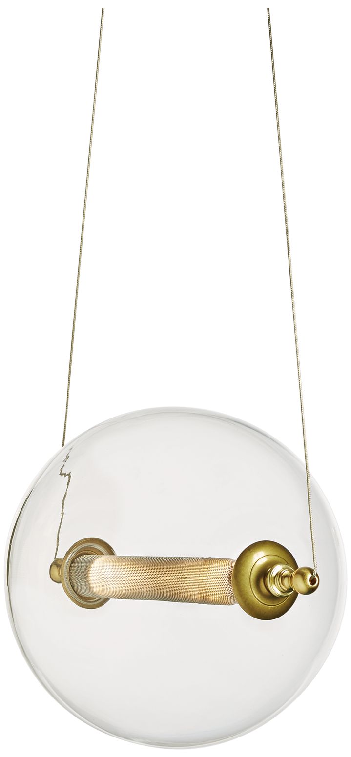 Image 3 Otto 16.1"W Brass And Black Sphere Mini Pendant w/ Clear Shade more views