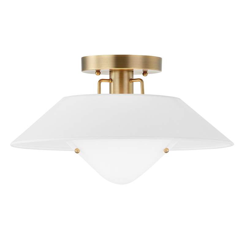 Image 1 Otto 16" Wide Patina Brass Ceiling Light