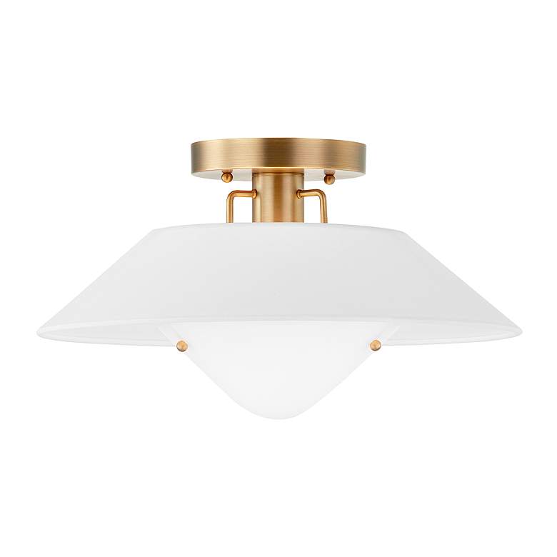 Image 2 Otto 16" Wide Patina Brass Ceiling Light more views