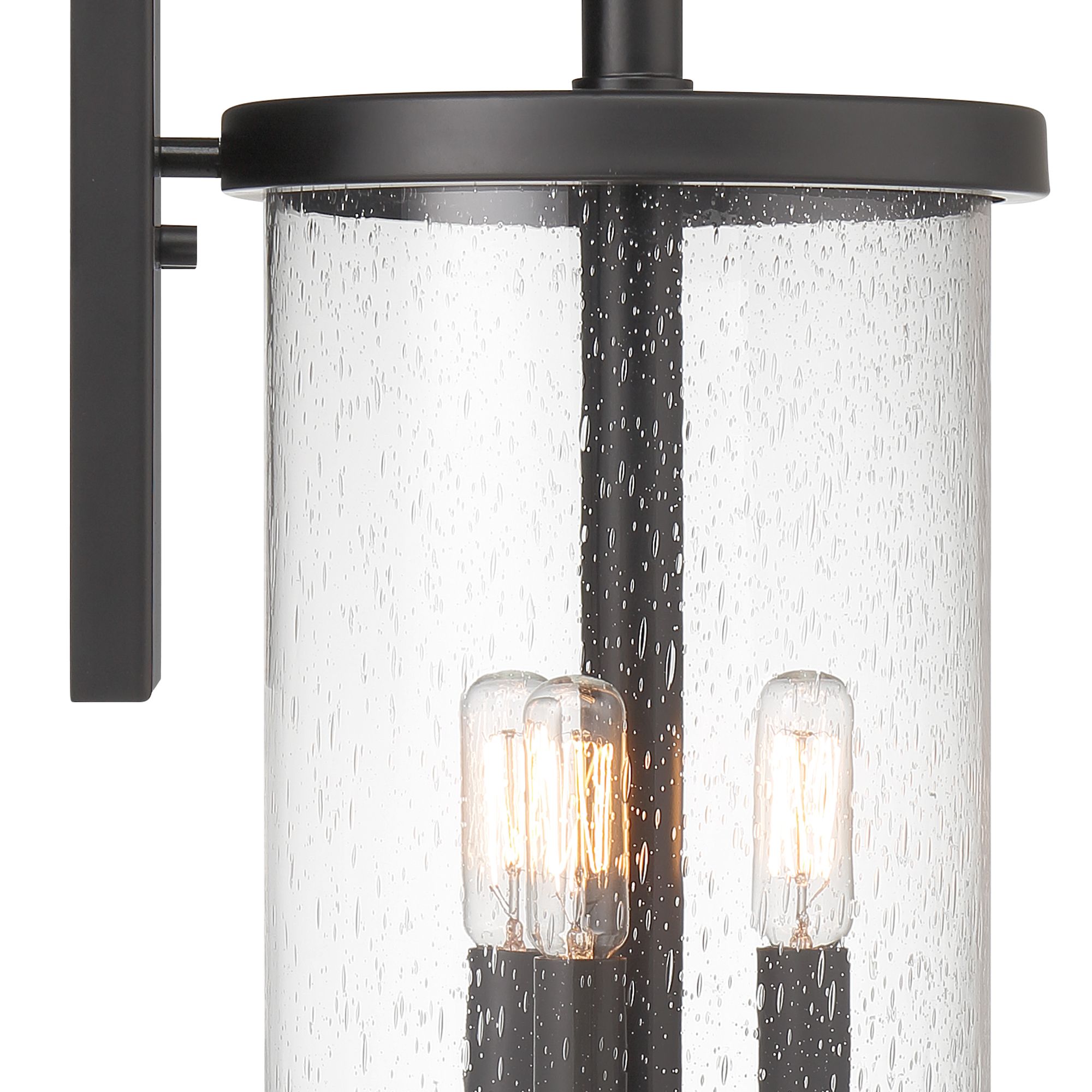 Image 2 Otto 18.75 in. 3-Light Matte Black Modern Outdoor Wall Lantern with Glass more views