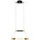 Otto 19" Wide Brass with Black Horizontal Pendant Light