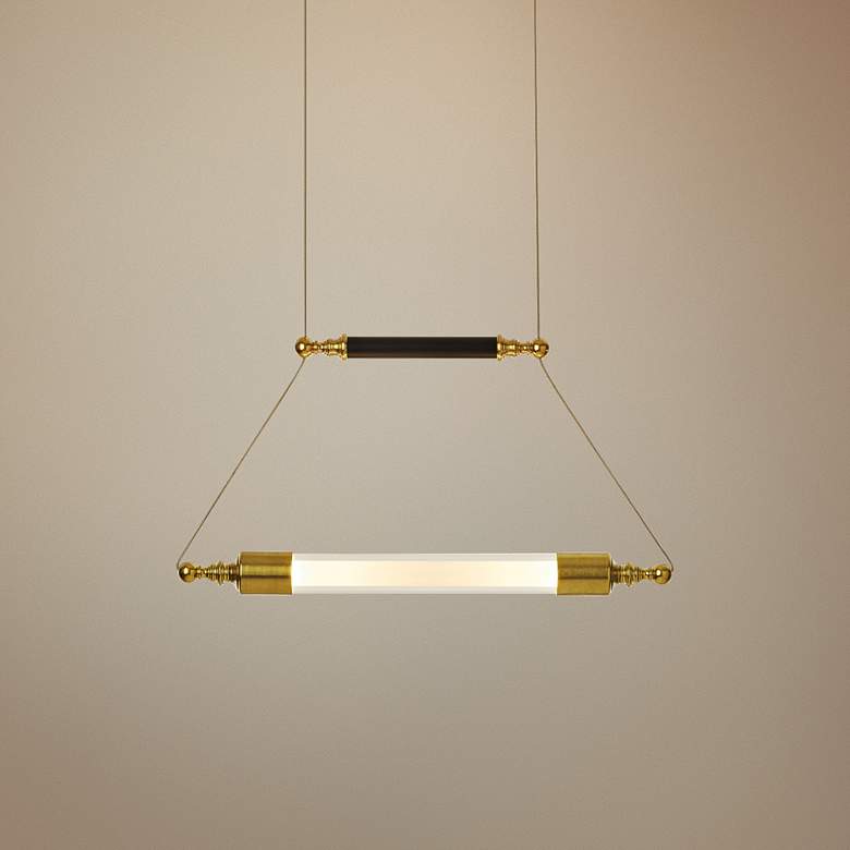 Image 1 Otto 19" Wide Brass with Black Horizontal Pendant Light