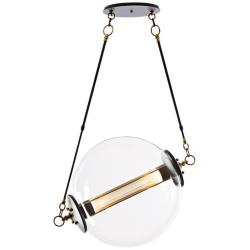 Otto 28 1/2" Wide Brass with Black Pendant Light