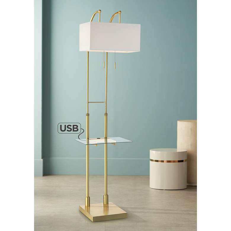 Image 1 Otto Downbridge Floor Lamp with Tray Table and USB