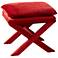 Otto Red Velvet Contemporary Accent Stool