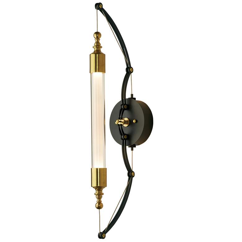 Image 1 Otto Sconce - Brass w/ Black Finish - Clear Glass with Frosted Diffuser