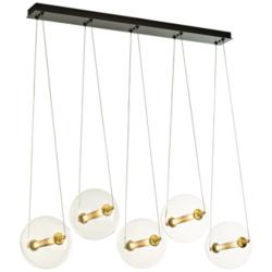 Otto Sphere 57" Wide 5-Globe Black Multi-Light Pendant