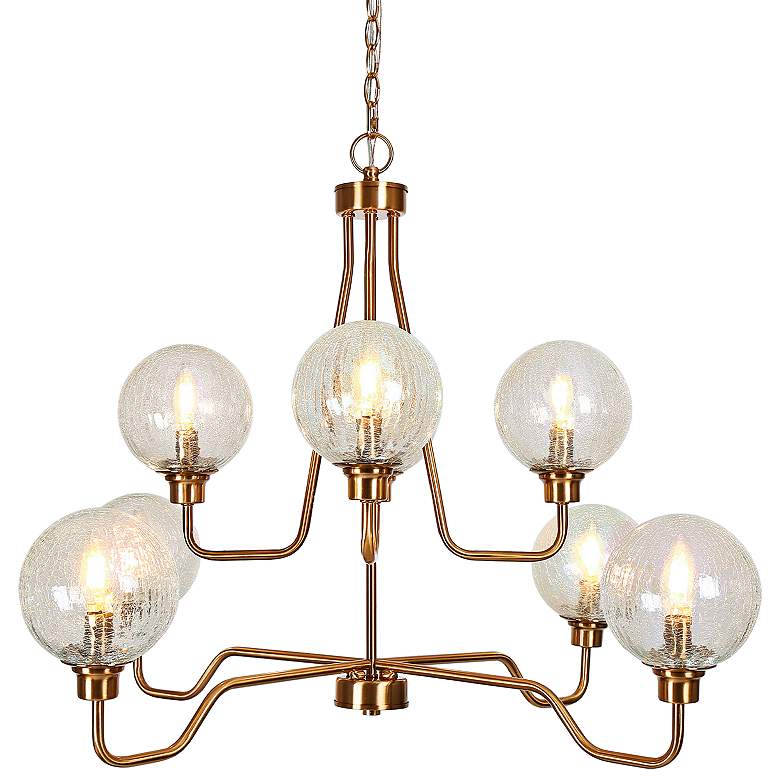 Image 1 Oudspeaker 35 3/4" Wide Brass 8-Light Chandelier