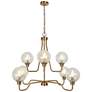 1_Oudspeaker 35 3/4" Wide Brass 8-Light Chandelier