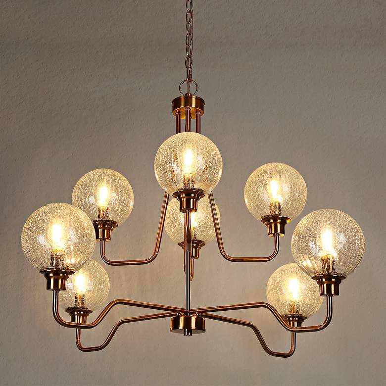Image 5 Oudspeaker 35 3/4" Wide Brass 8-Light Chandelier more views