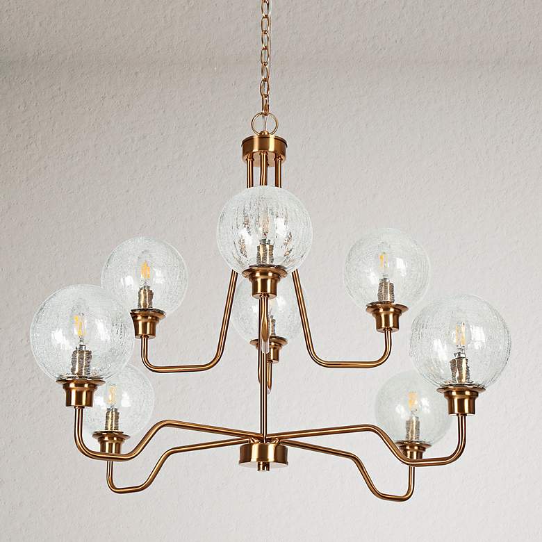 Image 6 Oudspeaker 35 3/4" Wide Brass 8-Light Chandelier more views