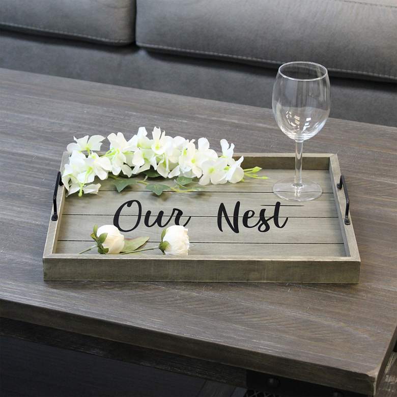 Image 1 Our Nest Decorative Wood Serving Tray