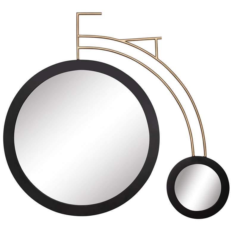 Image 1 Out For A Ride 44x39 Wall Mirror - Matte Black/Havana Gold