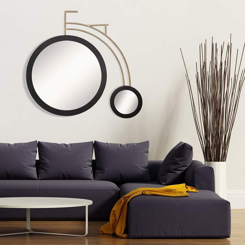 Image 2 Out For A Ride 44x39 Wall Mirror - Matte Black/Havana Gold more views