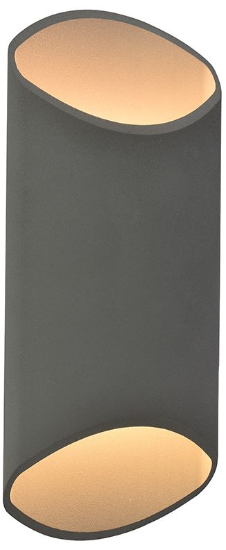 Outdoor 16"H Cylinder Up/Down 3000K LED Wall Sconce in Silver