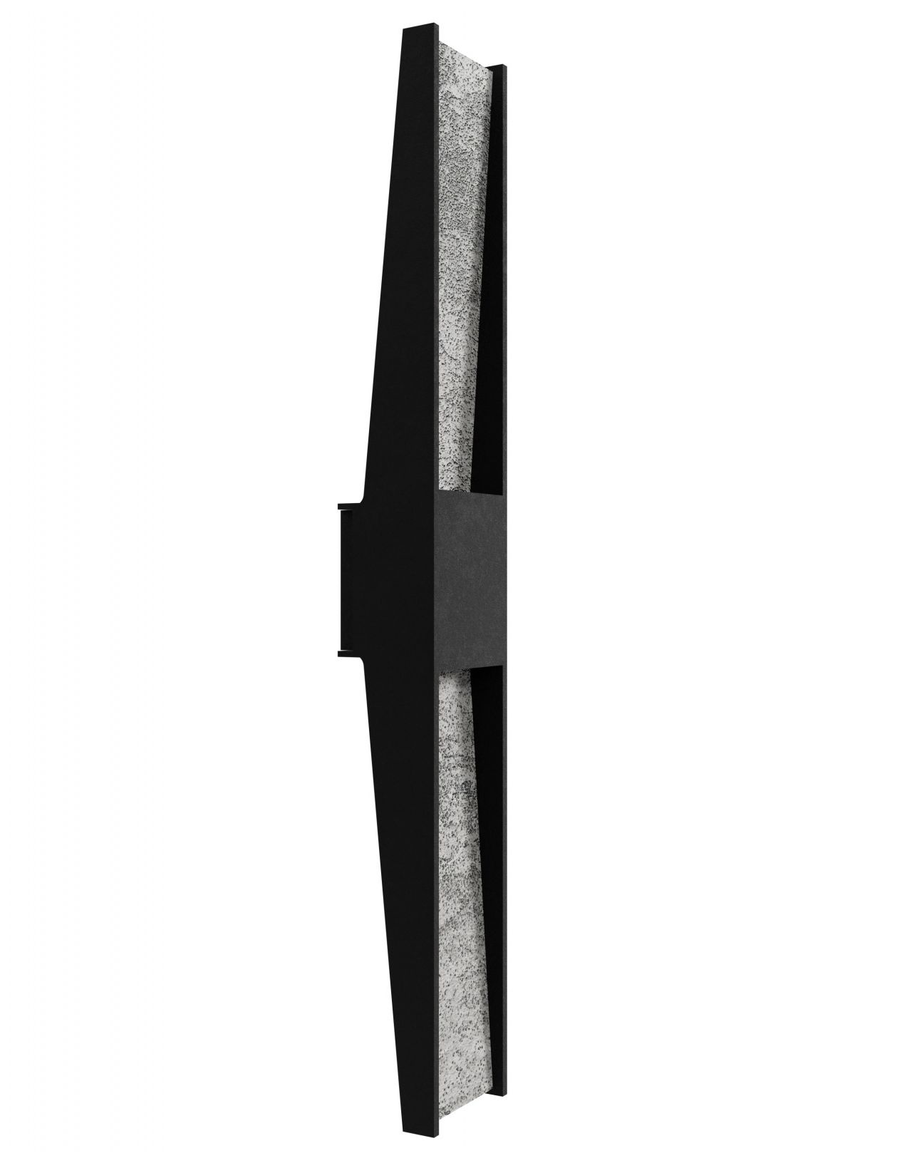 Image 2 Outdoor 36"H Rectangular Panel LED Wall Sconce in Black Natural Stone more views