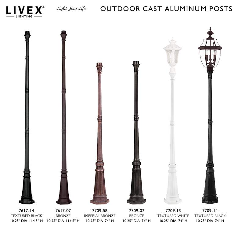 Image 4 Outdoor Accessories Textured Black Lamp Post more views
